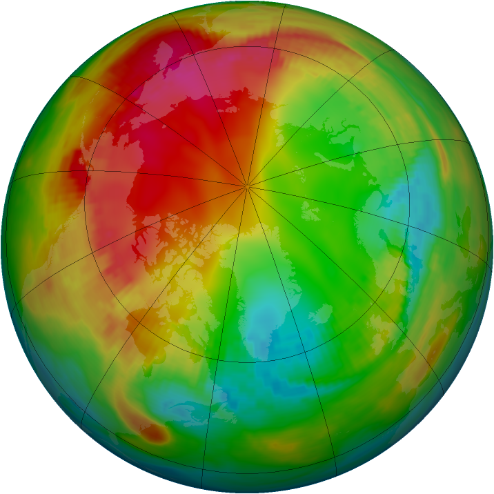 Arctic ozone map for 25 January 1979